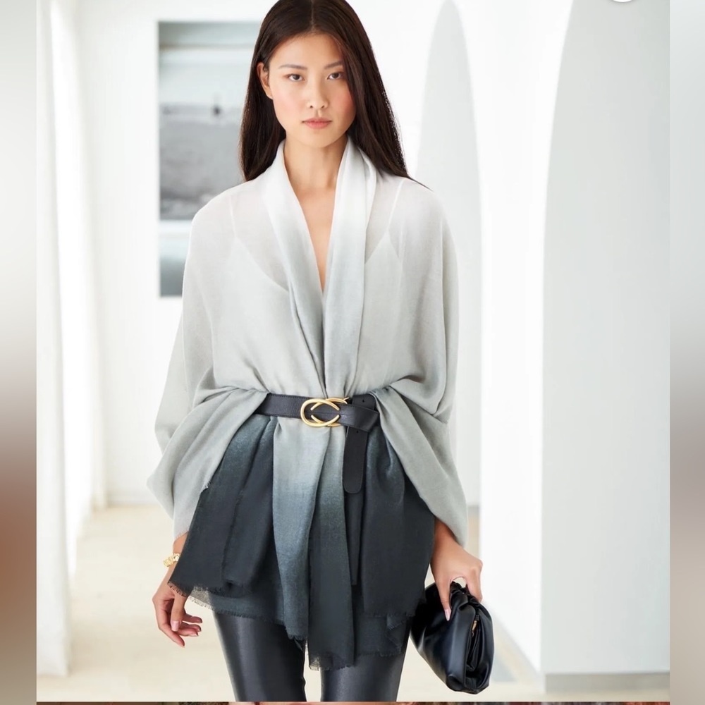 Cushnie lux grey horizon ombré scarf